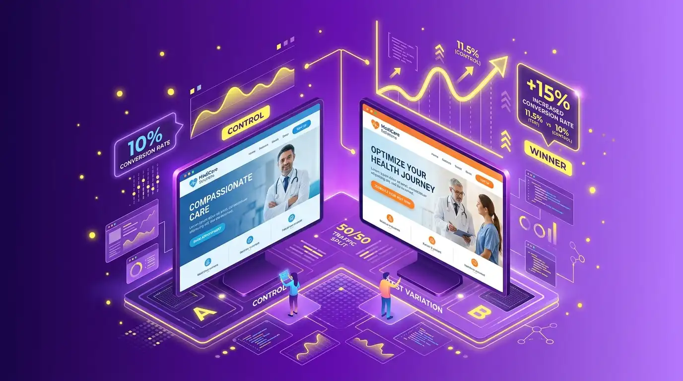 Landing page A/B test ve dönüşüm metrikleri dashboard