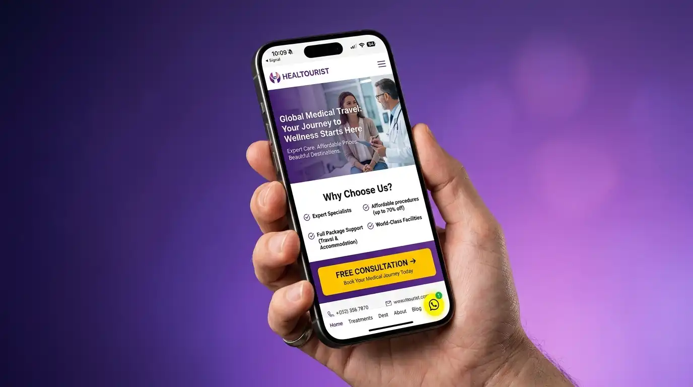 Mobil uyumlu sağlık turizmi landing page tasarımı