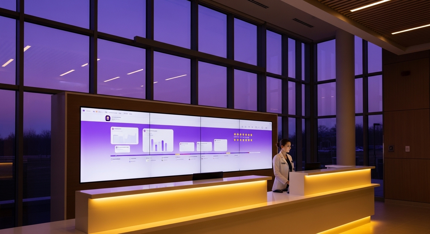 Sağlık turizminde kurumsal dijital hafıza ve modern hastane resepsiyon alanında dijital ekran yönetimi